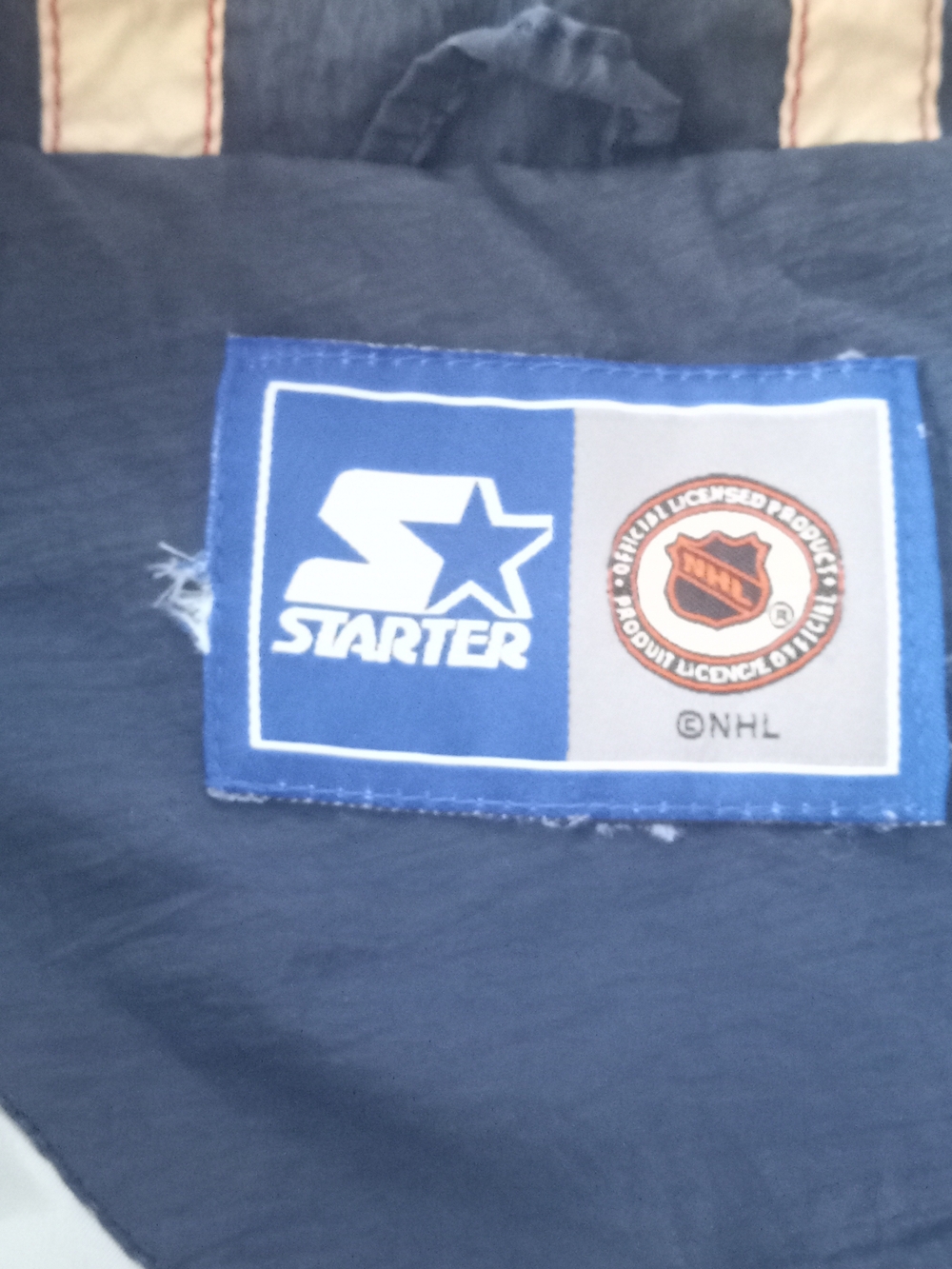 STARTER Navy and White NHL Logo Patch Jacket Label - Picture 3 of 6